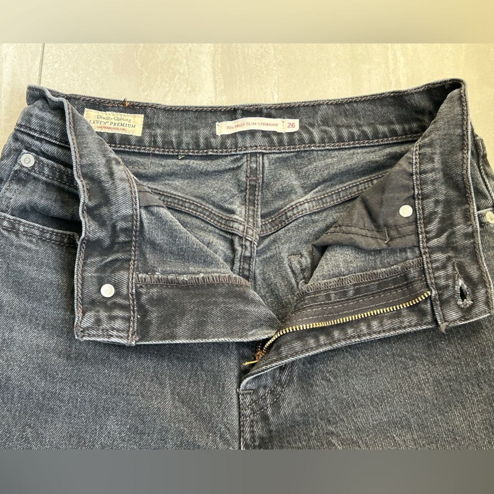 Levi's Charcoal Slim Straight Jeans - Picture 4 of 14